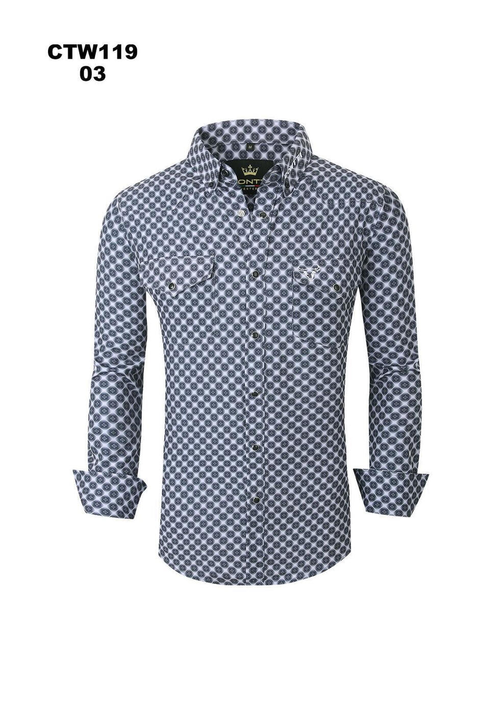 Conti Western Diamond Patterned Shirt