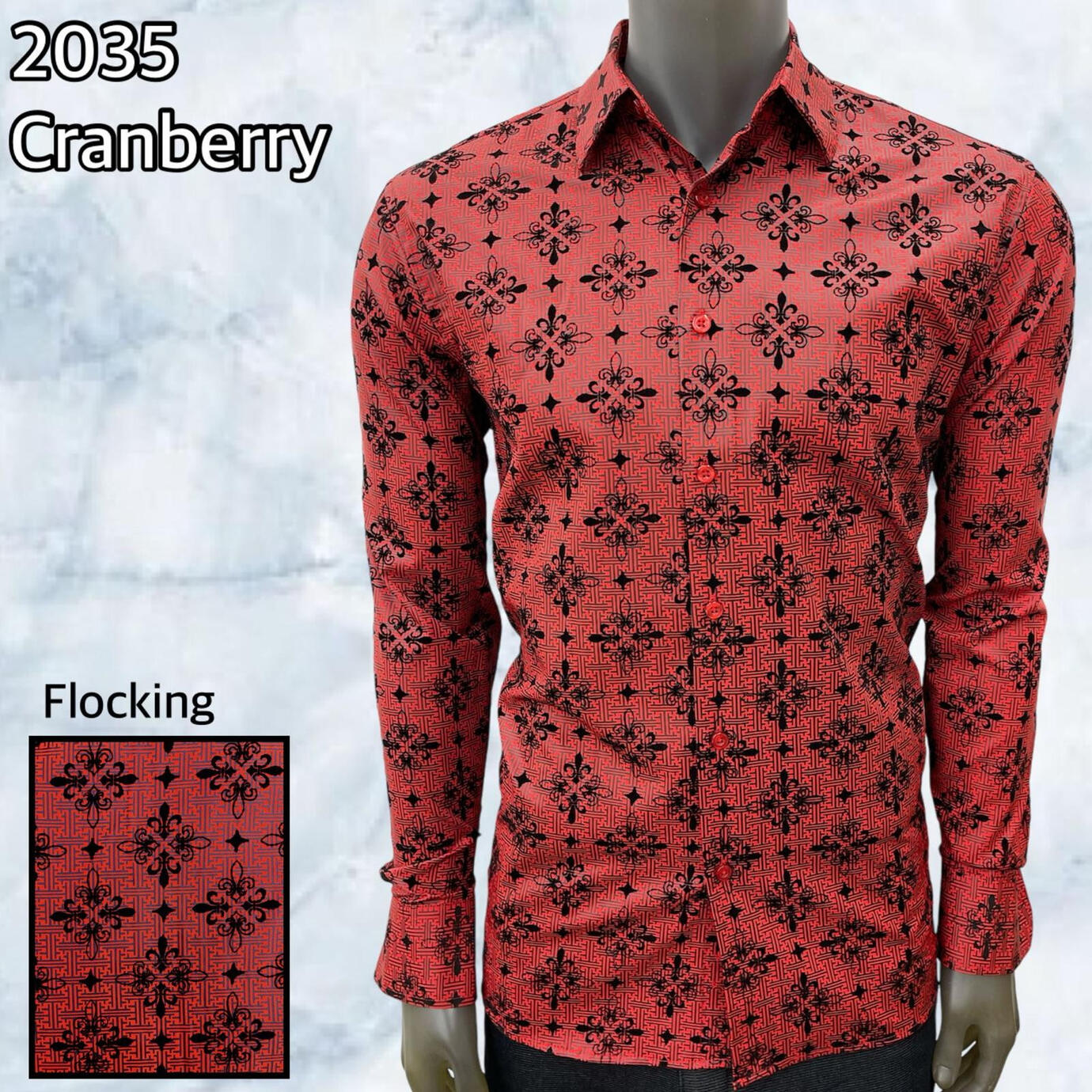 Flocked Cranberry Shirt